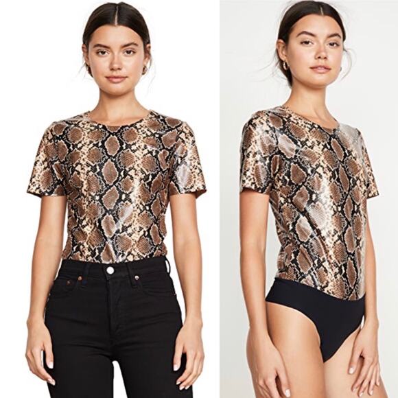 Commando Faux Leather Snakeskin Embossed Bodysuit - Picture 1 of 9